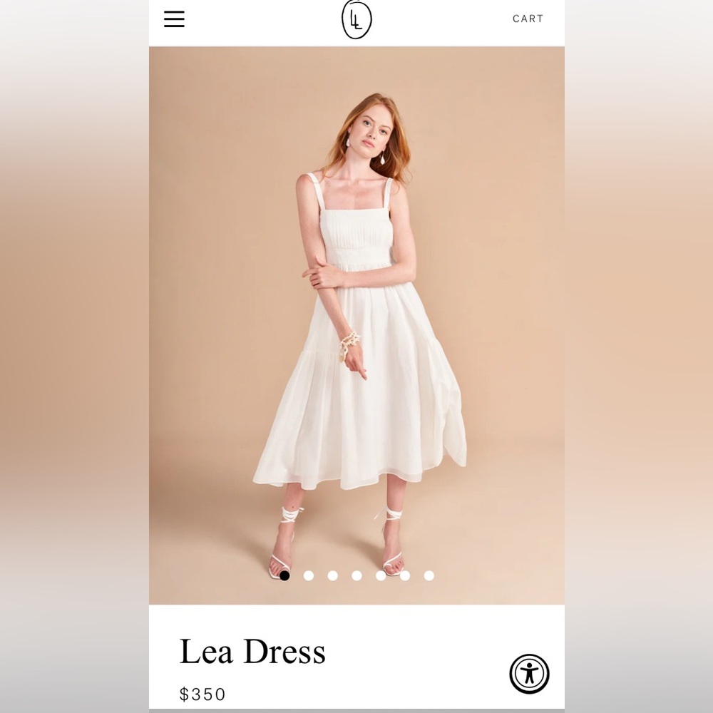 La Linge Lea Dress | Cream white midi